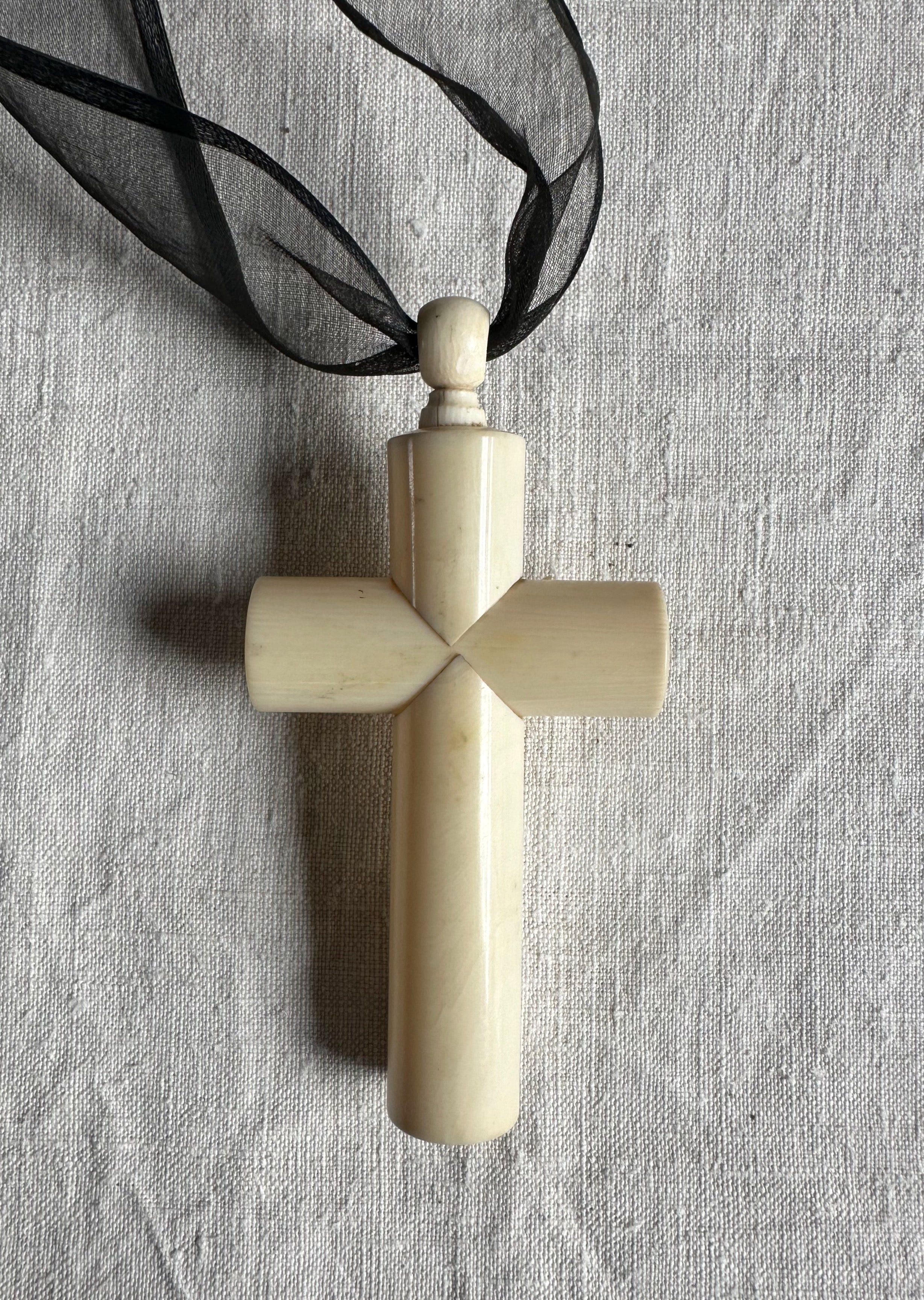 Exceptional 19th Century French Hand-carved Cradle Cross (Croix de Berceau)