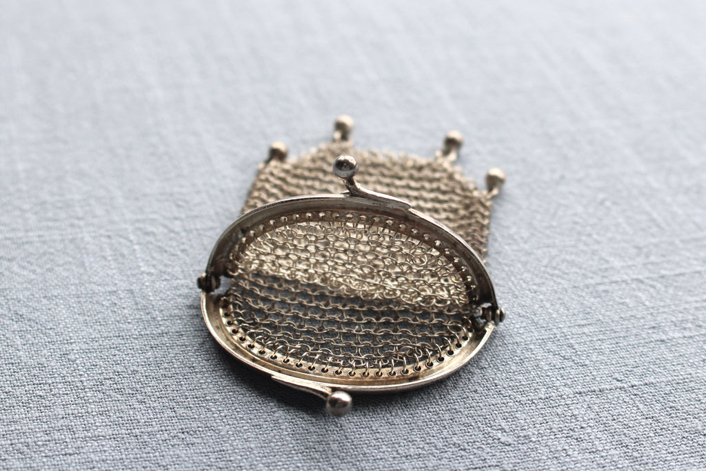 Antique Silver Mesh  Purse
