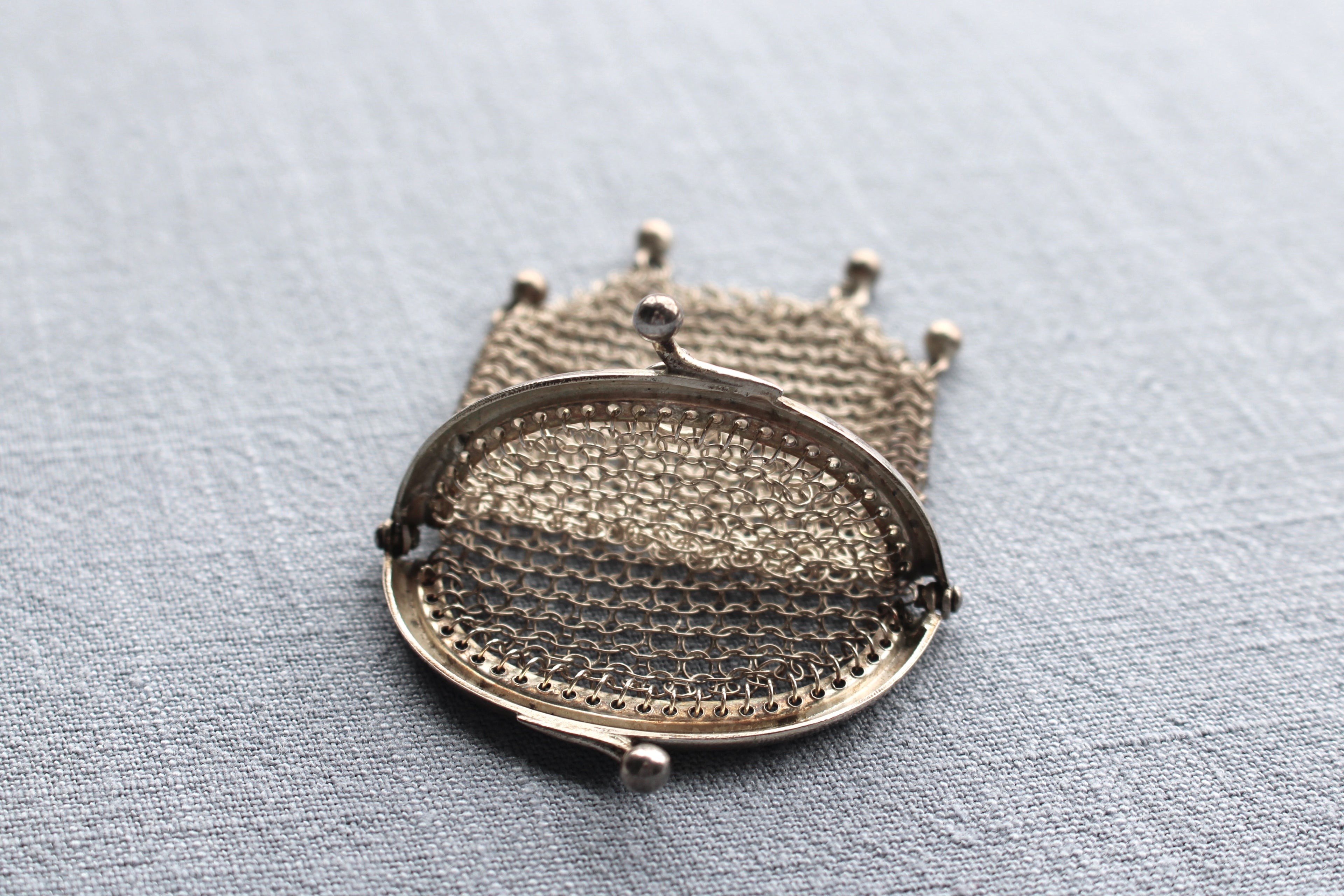 Antique Silver Mesh  Purse