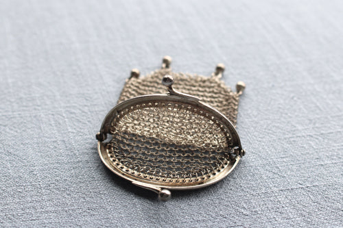 Antique Silver Mesh  Purse