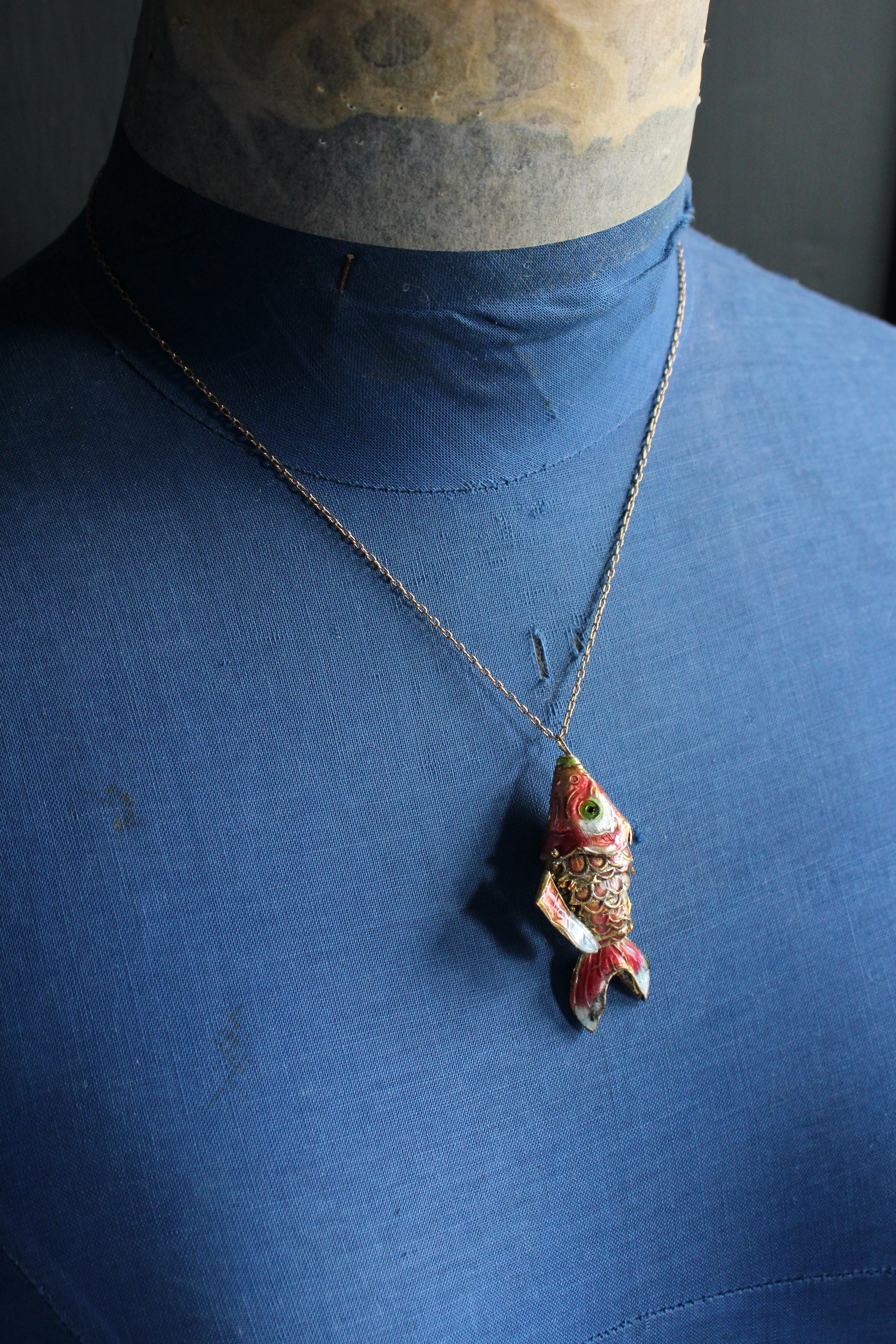 Articulated Cloisonné Koi Fish Pendant
