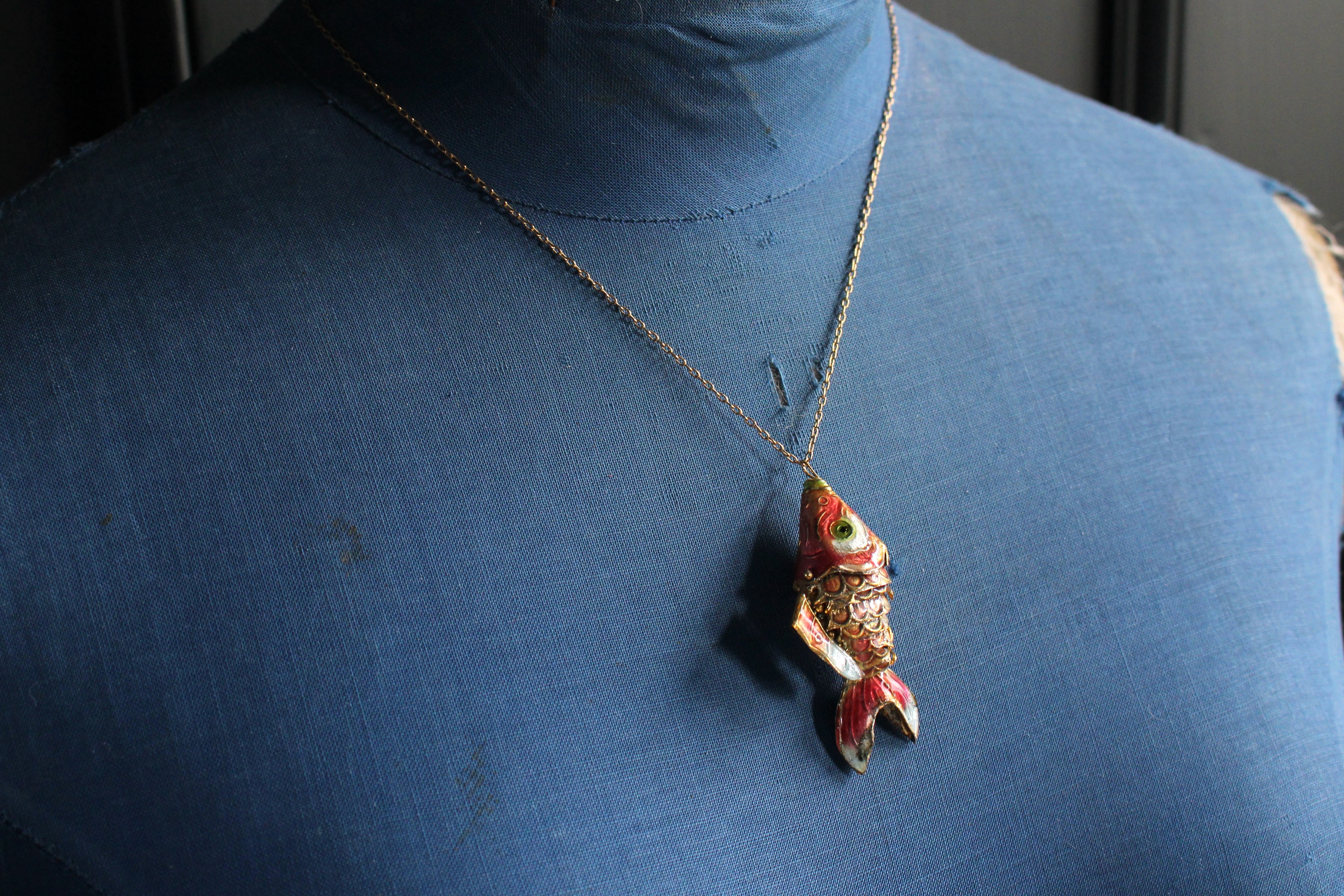 Articulated Cloisonné Koi Fish Pendant