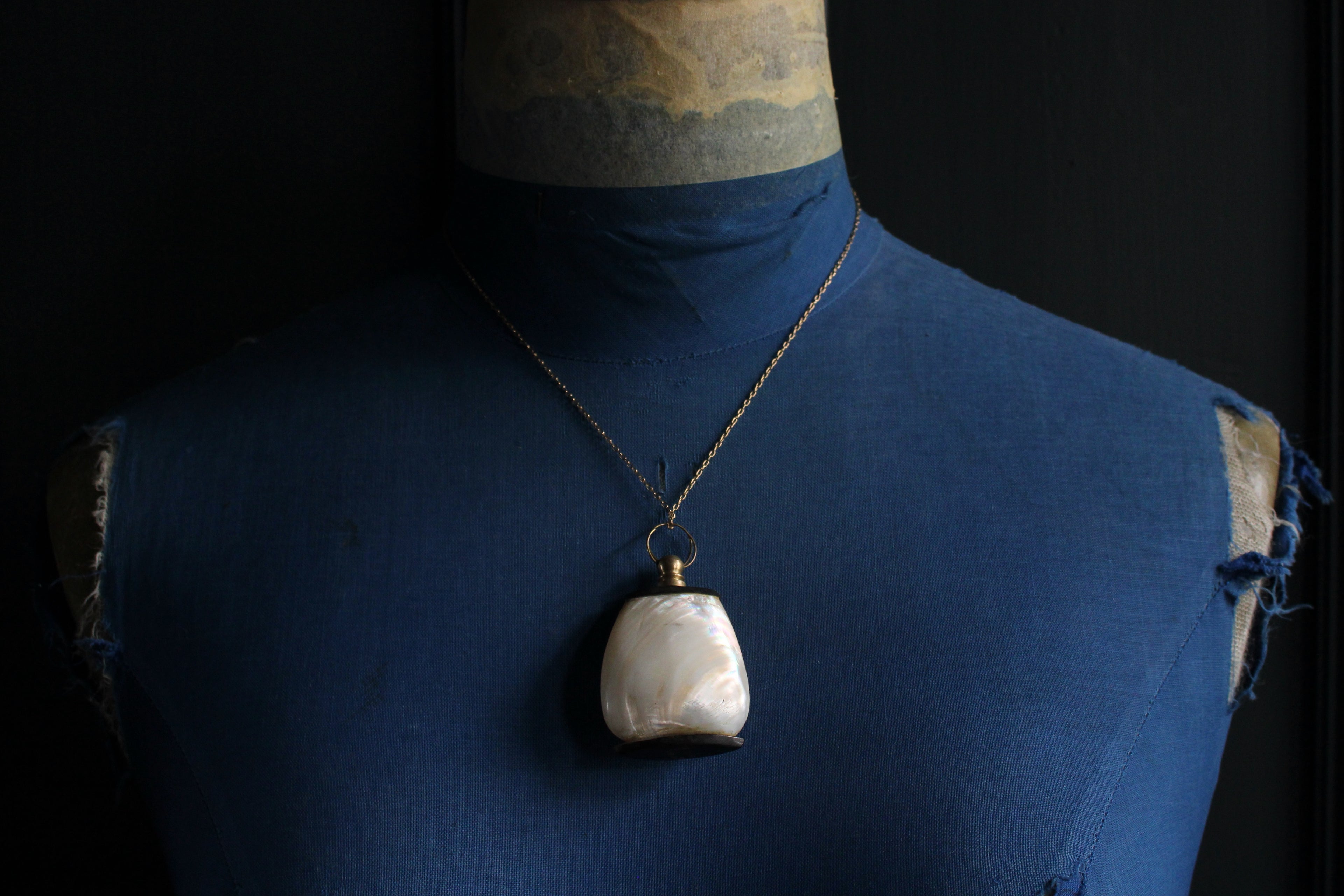 Antique Rare Mother of Pearl Scent  Pendant