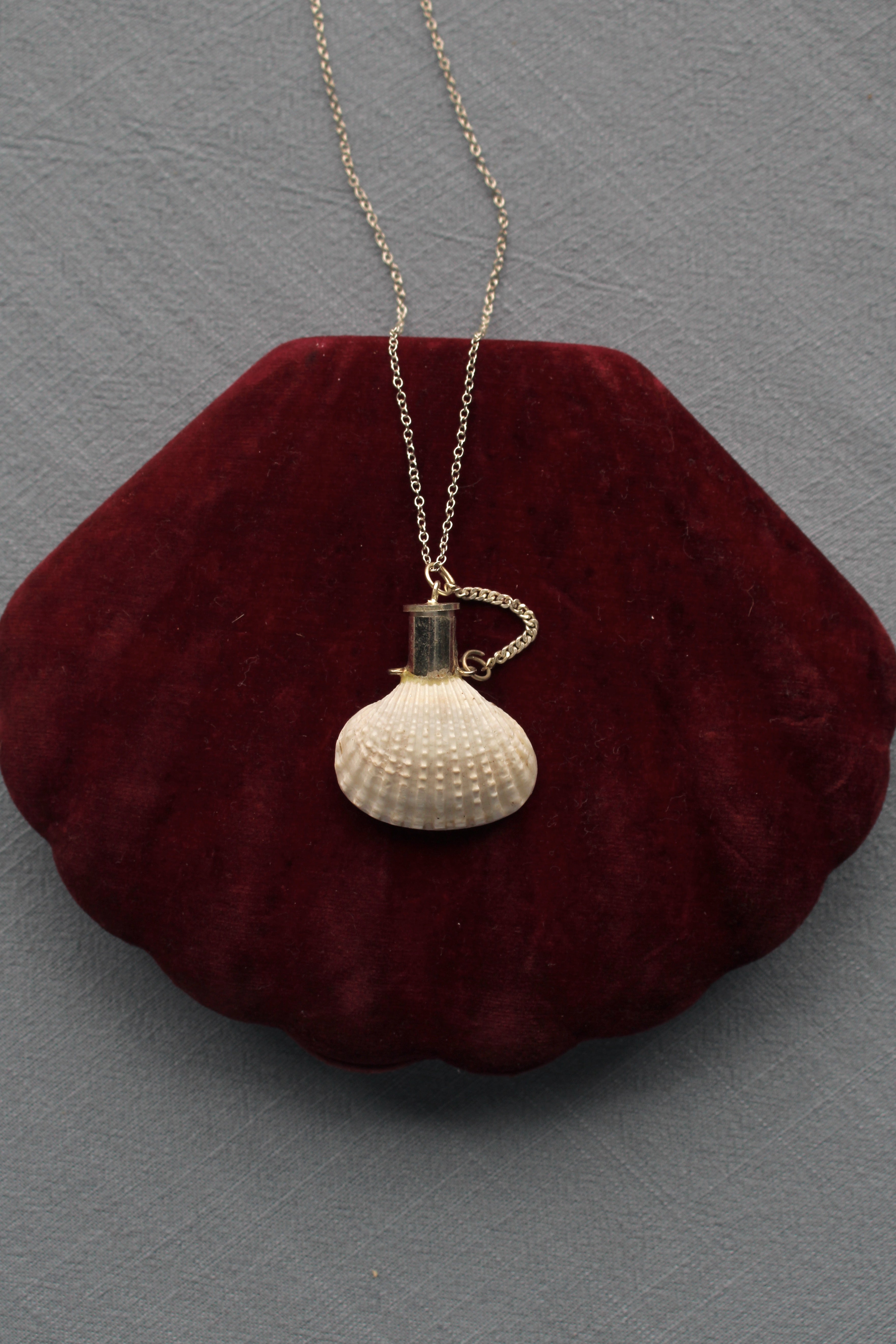 Antique Shell Scent Bottle Pendant