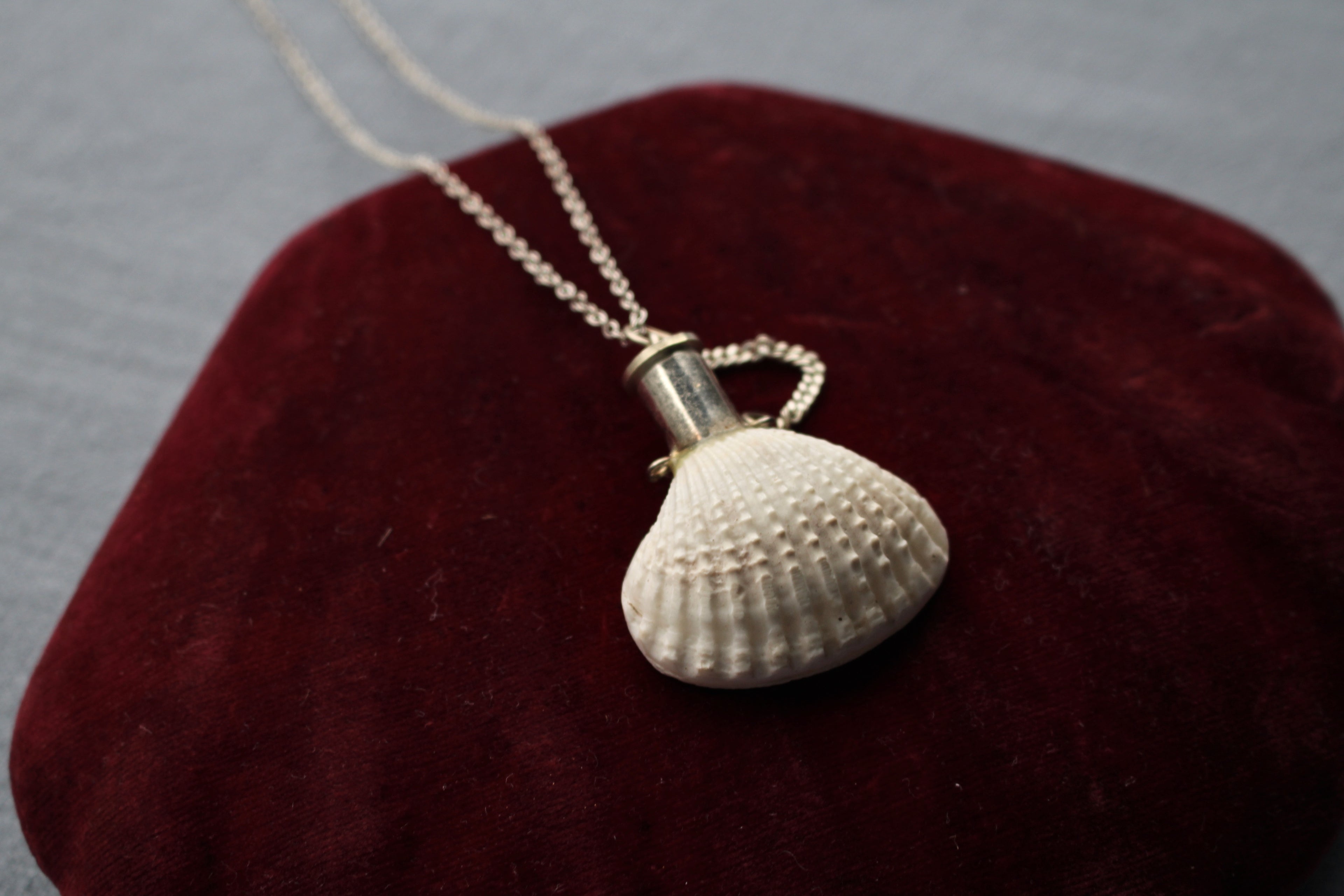 Antique Shell Scent Bottle Pendant