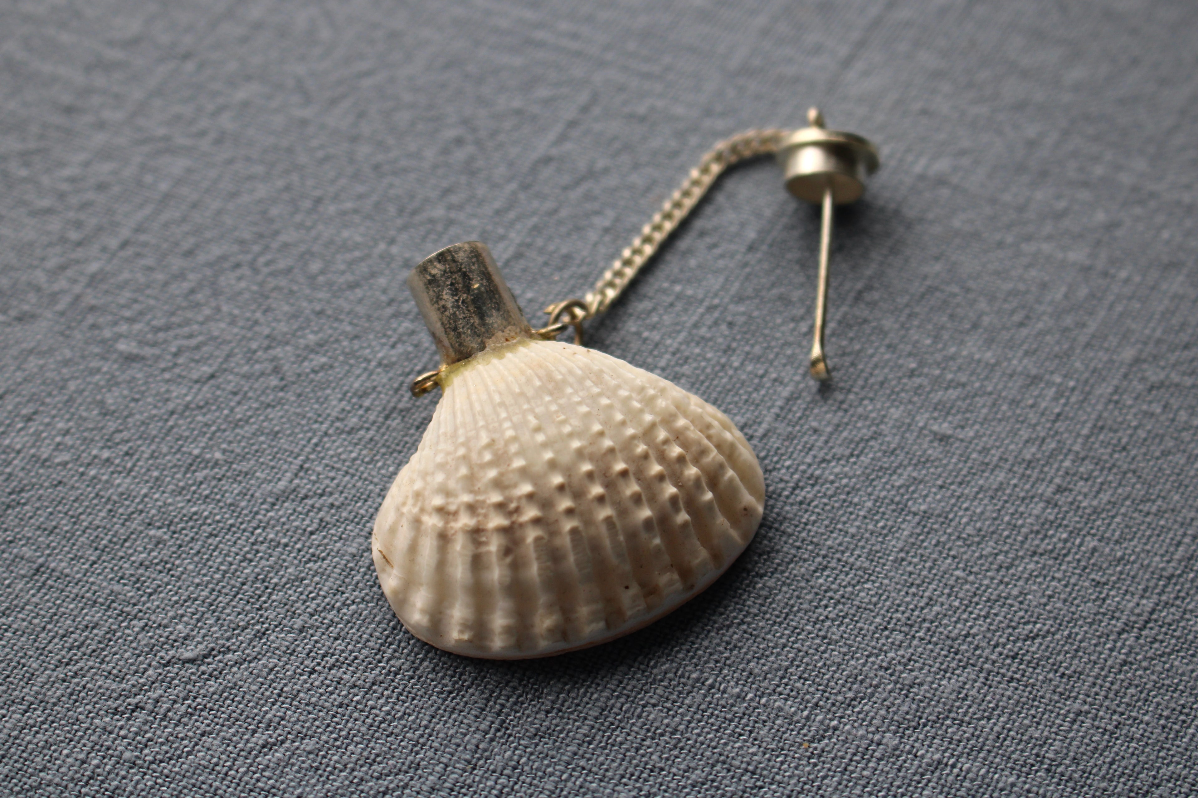 Antique Shell Scent Bottle Pendant