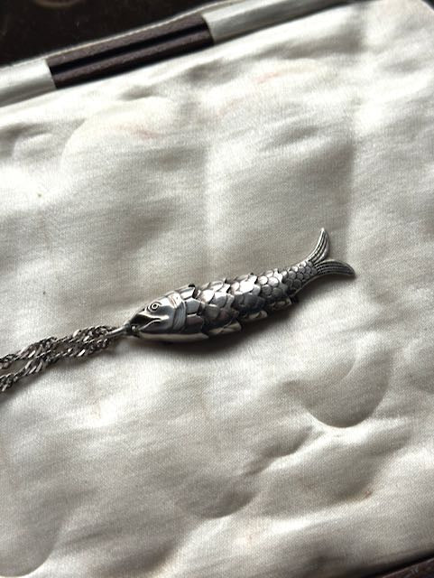 Italian Sterling Silver Articulated Fish Pendant