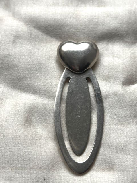 Vintage Sterling Silver Heart Bookmark