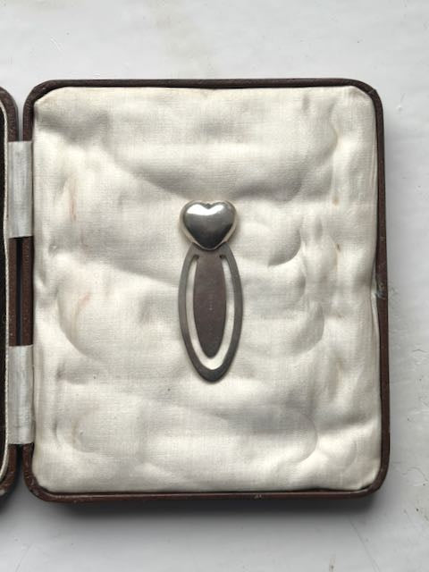Vintage Sterling Silver Heart Bookmark