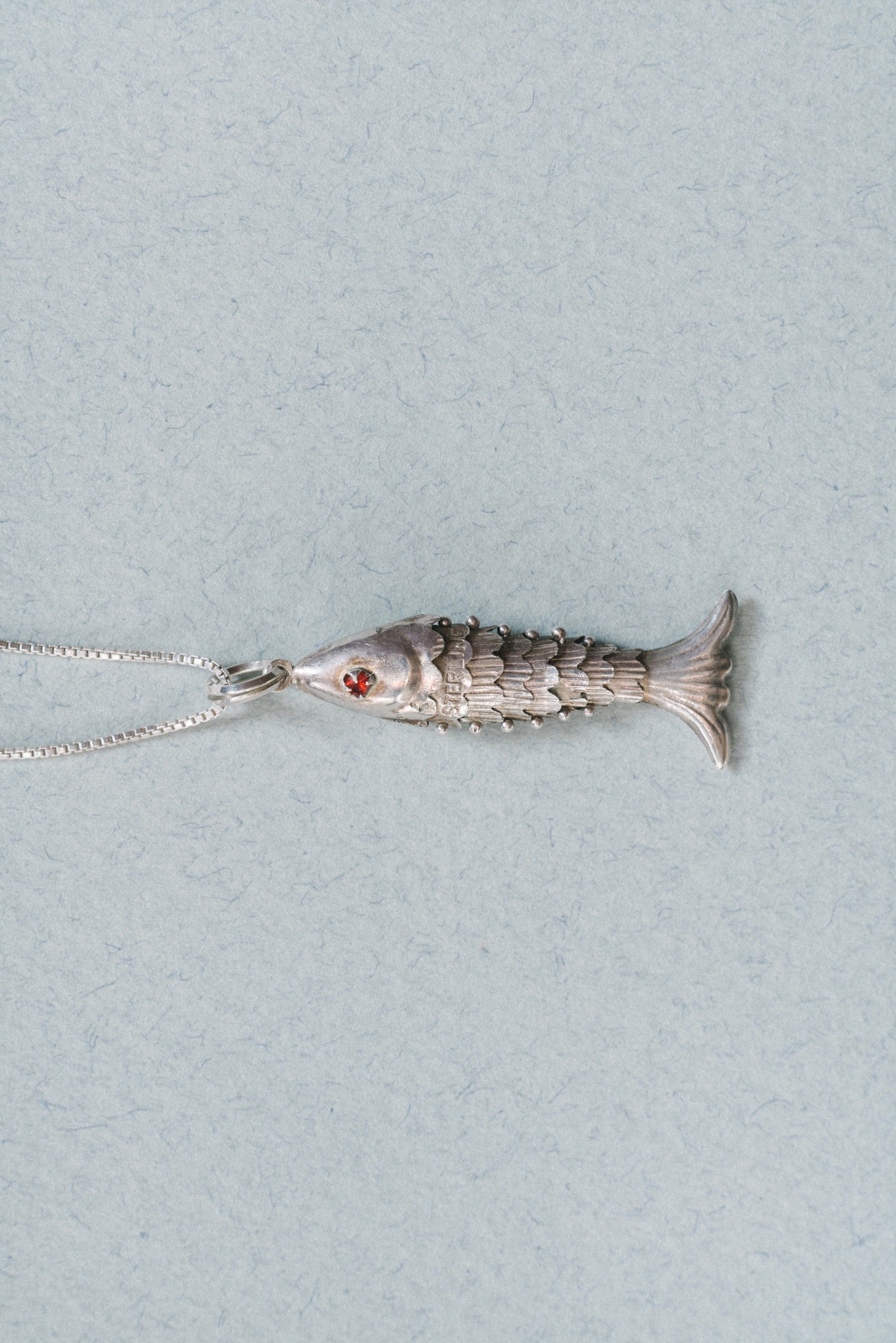 Vintage Sterling Silver Articulated Fish Pendant