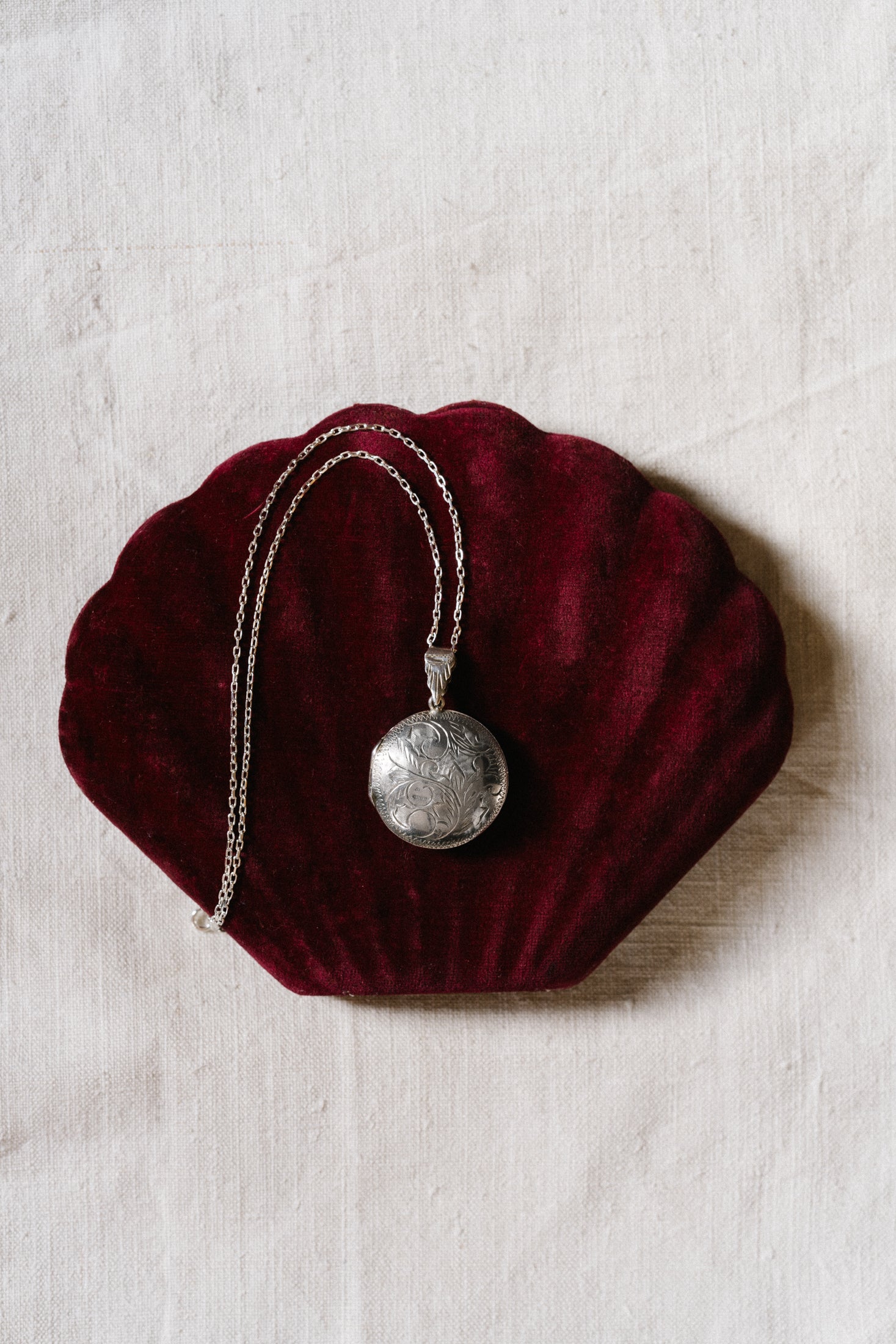 Vintage Sterling Silver Engraved Locket