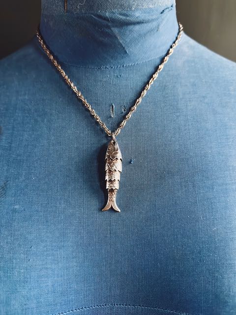 Italian Sterling Silver Articulated Fish Pendant